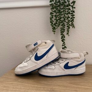 Nike Kids White and Royal Blue Sneakers